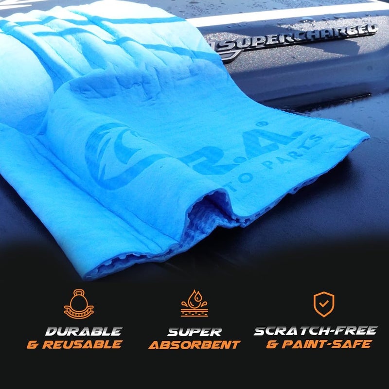 RA R.A. 3D Premium Fast Drying Shammy Towel for Car 3pack - Super Absorbent Chamois Towel for CAR - Cloth for Car Drying - Reusable Soft Car Wash Cloth - Dust Remove, No Scratch/Spot/Streak. - Image 5